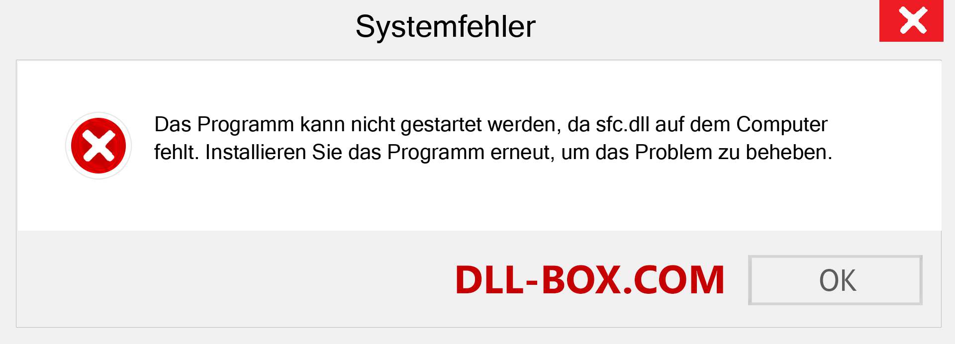 sfc.dll-Datei fehlt?. Download für Windows 7, 8, 10 - Fix sfc dll Missing Error unter Windows, Fotos, Bildern